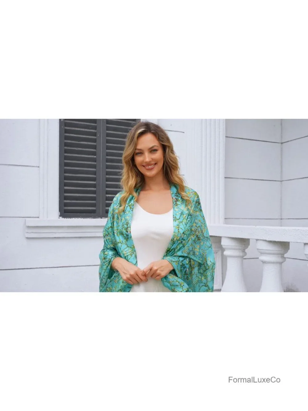 Extra Large 100% Mulberry Silk Floral Shawl Wrap Scarf
